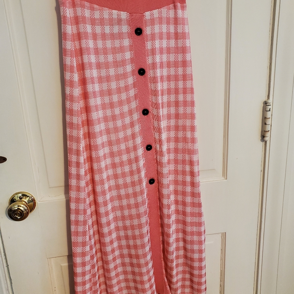 Msgm Checkered Button Down Midi Skirt - image 6